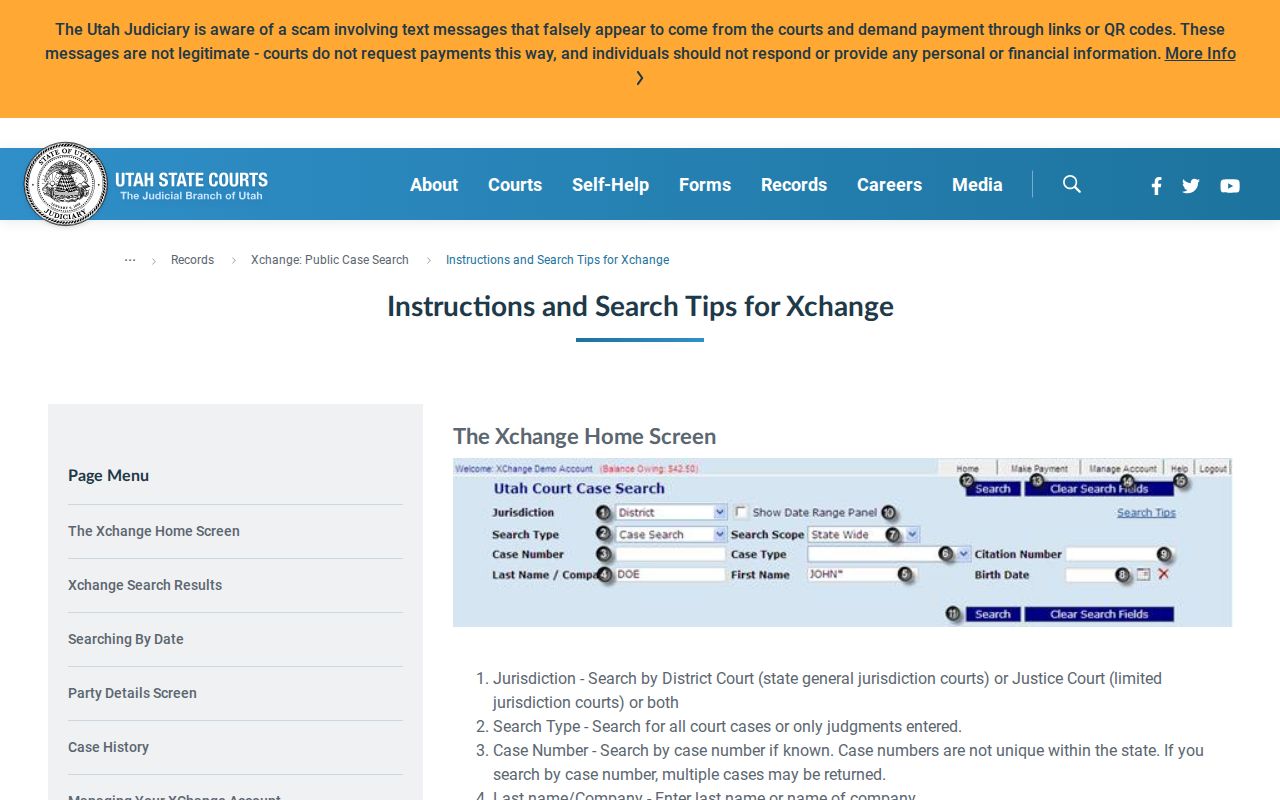 Official Xchange search fields and wildcard instructions